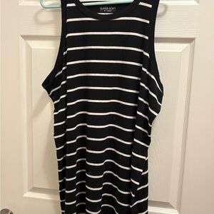 Torrid Black and White Striped Sleeveless Top